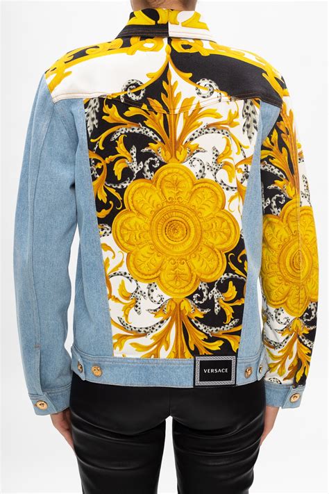 versace jacket green|versace denim jacket women's.